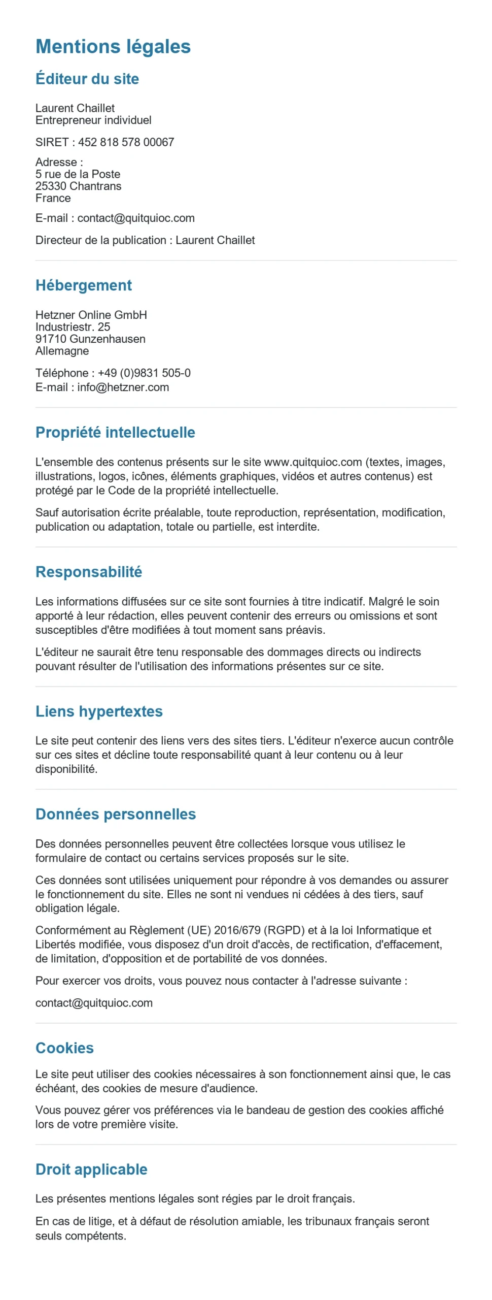 Mentions legales